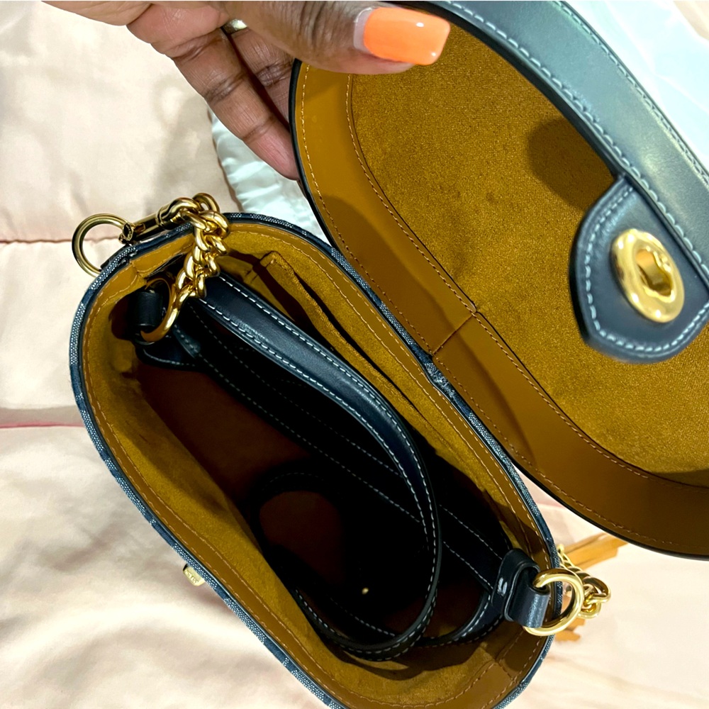 Coach denim train bag